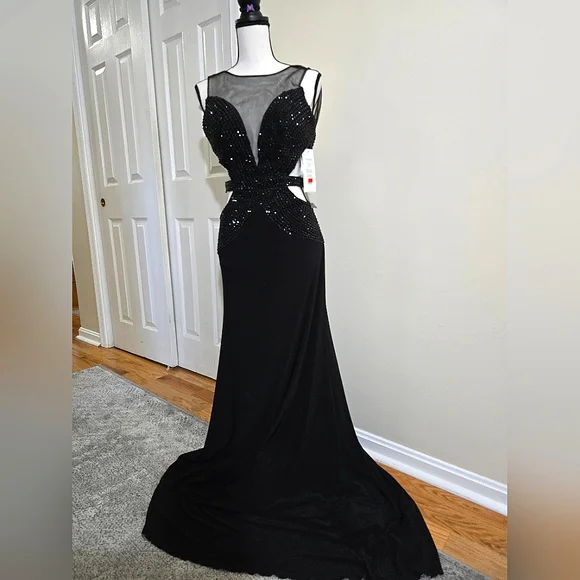 Sherri hill beaded open back gown prom dress - Picture 2 of 10